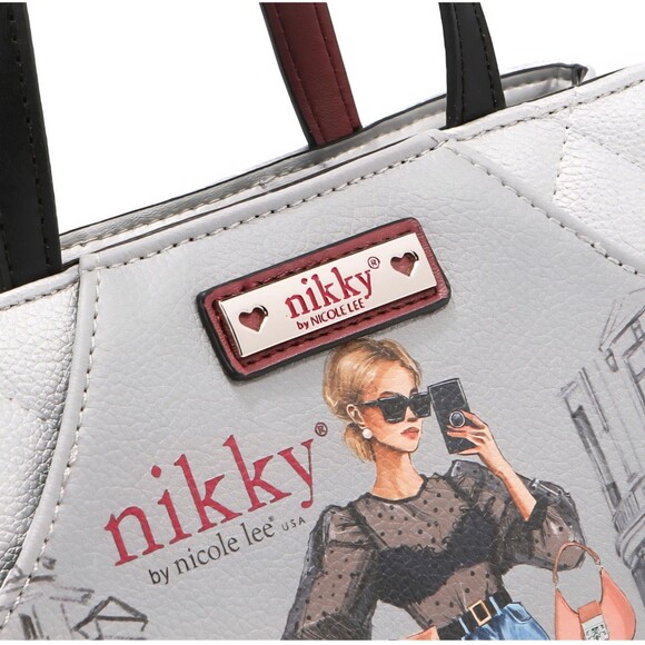 NIKKY by Nicole Lee Urban Coffee Dream Satchel Unique Black Grey - Picture 6 of 8